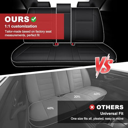TTX LIGHTING Custom Fit for Toyota Camry Car Seat Covers 2012 2013 2014 2015 2016 2017 Full Set Waterproof Faux Leather Airbag Compatible Black - size: 4.Camry 2012-2017 5 Seat Full Set