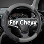 GIANT PANDA Car Steering Wheel Cover Customized for Chevy, Black and Gray - color: C-Black+Gray