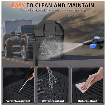 All Weather Floor Mats for 2017-2026 Ford F250/F350/F450 SuperCrew Cab with Rear Under Seat Storage, TPE Rubber Floor Liners Anti-Slip Full Set Automotive Mats for 2024 2025 F250/F350/F450 Accessories