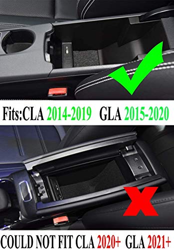 Center Console Organizer Compatible with 2014-2019 Mercedes-Benz Benz CLA-Class CLA45 AMG CLA250/2015-2020 GLA-Class GLA250 GLA45 AMG ABS Armrest Storage Tray Insert Box - size: for CLA-Class | 2014-2019 & GLA-Class | 2015-2020