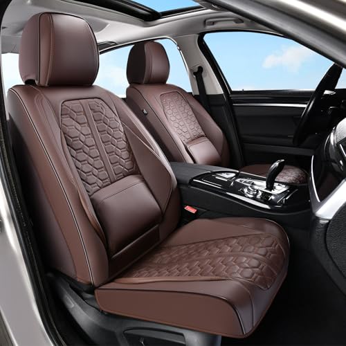 Huidasource Car Seat Covers Full Set, Car Seat Cushion Cover, Full-Cover Leather Car Seat Covers Front and Rear 5 Seats, Waterproof Automotive Seat Covers Fit for Most Cars SUV Trucks, Coffee - color: FS# Coffee, size: 5pcs Full Set