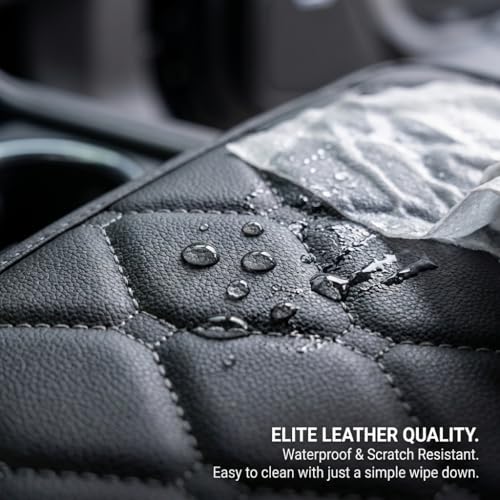 Seat Back Protector for 2021-2025 Cadillac Escalade, GMC Yukon, Chevy Tahoe & Suburban, PU Leather Kick Mats Backseat Protector with Organizer Pocket, Waterproof Rear Seat Cover - 2PCS