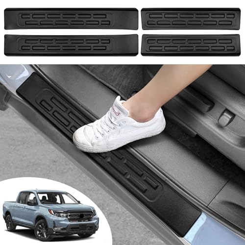 4PCS Car Door Edge Guards Door Sill Protector for Honda Ridgeline 2017-2025 2026 Accessories ABS Plastic Material Matte Black Car Door Threshold Protection
