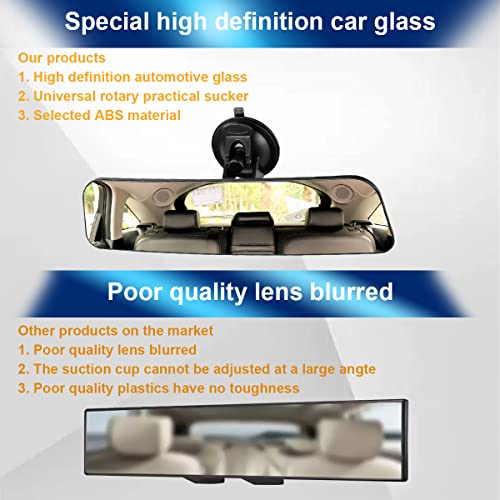 Car Rear View Mirror with Suction Cup, Anti Glare Wide Angle HD Auto Inside Rearview Mirror, 360 Degrees Adjustable Reduce Blind Spots, Universal for Vehicle, Marine, Boat, Truck, SUV, Van - color: Suction Cup/White