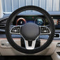 Elastic Stretch Steering Wheel Cover, 15" Breathable Microfiber Ice Silk Steering Wheel Protector, Universal Anti-Slip Car Warm in Winter&Cool in Summer Accessories for Men Women (Black) - color: Black