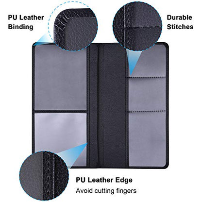 Wisdompro Car Document Holder Organiser, PU Leather Vehicle Insurance and Registration Holders Wallet Case for ID Card, Driving Licence, Key Contact Information Cards - color: Black