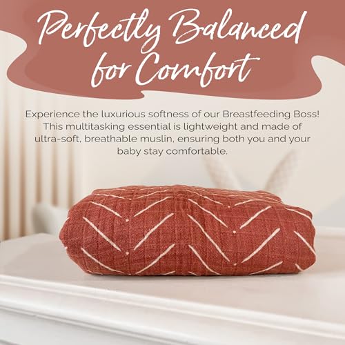 Itzy Ritzy Breastfeeding Boss Multi-Use Cover – A Nursing Cover, Swaddle, Car Seat Wrap, Tummy Time Mat & Burp Cloth All in One – Made of Soft Muslin Fabric & Measures 47” x 47” (Mudcloth) - color: Mudcloth