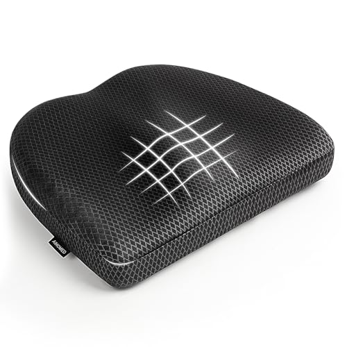 Office Chair Cushion - More Breathable Pressure Relief Seat Cushion with Hours Sitting on Gaming/Car/Wheelchair, Soft Extra-Dense Air Fiber for Orthopedic Coccyx, Sciatica & Hip Support