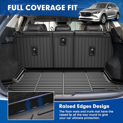 Mixsuper Cargo Liner for Mazda CX-5 CX5 2017-2024 2025, All Weather Trunk Mat Backrest Mat TPE Back Seat Cover Protector for CX5 Accessories - size: 17-25 |CX-5| Cargo & Backrest Mat