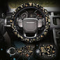 Woodland Fern Moth Dragonfly Mushroom Amanita Steering Wheel Cover, Car Cup Coasters & Quarter Keyring, Car Accessories Universal Fit 14.5-15 inch Wheel Auto SUV Sedan Vans Trucks - color: Dragonfly Mushroom