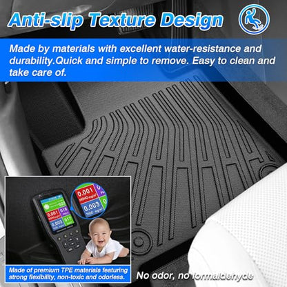 Cartist Floor Mats for Toyota Tundra 2022-2025 2026 CrewMax Cab, All Weather Floor Liners for Tundra Accessories, Heavy Duty TPE Car Mats, Car Accessories - size: 2)Toyota Tundra CrewMax Cab【2022-2026】