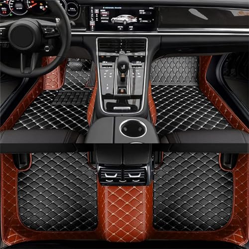 Floor Mats for Cars, All-Weather Mats, Waterproof Trim-to Fit Automotive Floor Mats for 99.9% Cars Sedan Trucks SUV, Custom Floor Liner Car Accessories (Brown Black Beige) - color: Brown Black Beige
