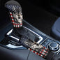 Wolf American Flag Printed 2 Pcs Car Handbrake Cover and Gear Shift Protector Sets for Women and Men, Soft Stretchy Car Handbrake Protector and Gear Shift Knob Cover, Universal Fits - color: Black and Red - Wolf American Flag