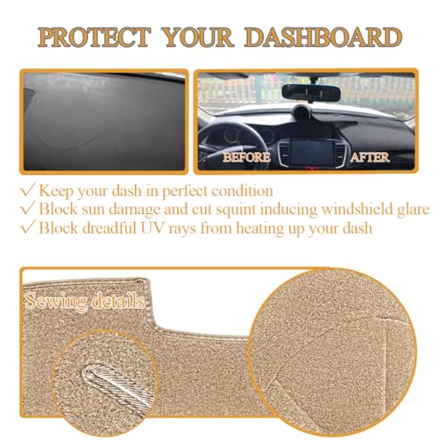 Dash Cover Mat Custom Fit for 1997-2000 Chevy Chevrolet Silverado/GMC C1500 C2500 C3500 K1500 K2500 K3500, 1997-99 GMC Yukon/Chevy Tahoe Suburban, Dashboard Pad Carpet Protector(97-98, Beige) Y57 - color: 97-98 Beige