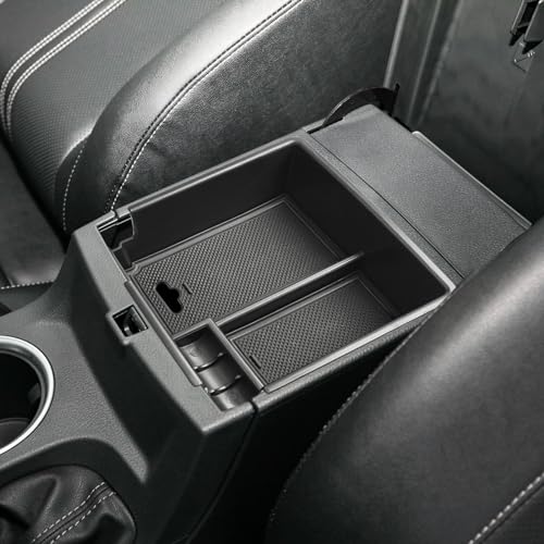 Center Console Organizer Compatible with Ford Ranger 2019 2020 2021 2022 2023 XL XLT Lariat Accessories, Armrest Storage Box Secondary Insert Tray, Black