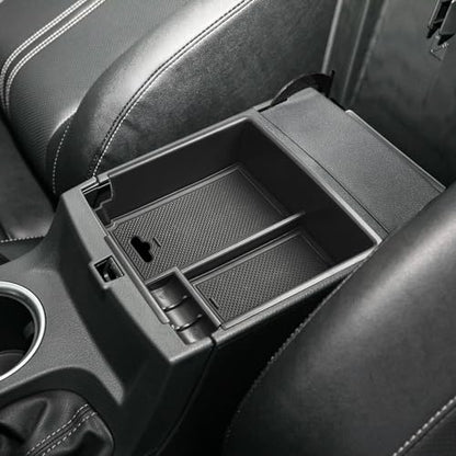 Center Console Organizer Compatible with Ford Ranger 2019 2020 2021 2022 2023 XL XLT Lariat Accessories, Armrest Storage Box Secondary Insert Tray, Black