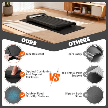 Stepwaver Walking Pad Mat for Carpet, Treamill Mat for Hardwood Floors, High Density, 1/4 Thickness, Folable, Floor Protection for Bike, Elliptical, Treadmill - size: 55"L x 23.6"W x 0.2"Th