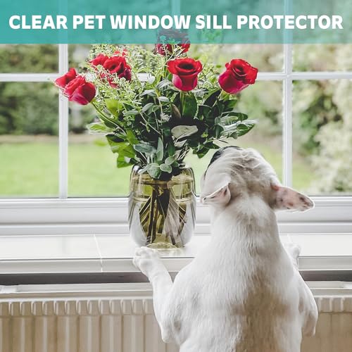 3 Pcs Window Sill Protector, Pet Window Guard,Transparent, Window Sill Cover, Protection from Dog and Cat Scratching Chewing Slobbering, Heavy Duty Scratch Shield(15.75"x 4.72"x 1")
