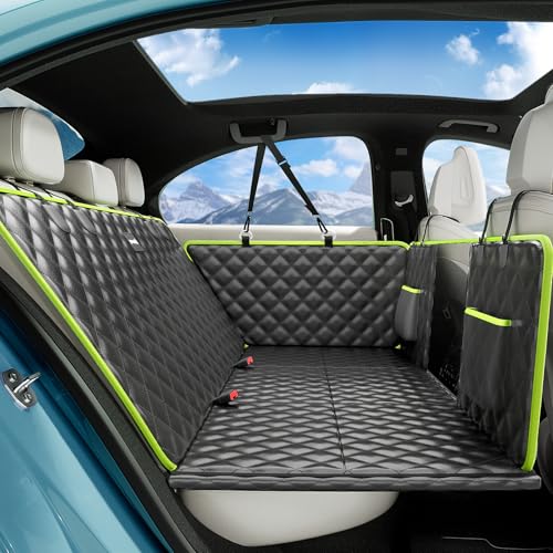 Dog Car Seat Cover for Back Seat, Waterproof Leather Fabric Back Seat Extender for dogs 52.4 * 24.4in, Foldable in The Car, Hard PVC Panels Bottom Support to 330 lbs, for Cars/Mid-Size SUV/Small Truck - color: dog hammock style, size: For Cars/ Mid-Size S