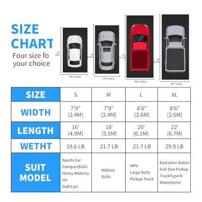 MIALUTY® Garage Floor Mat,(7'9" x 18'),Heavy Duty PVC Under Car Containment Mat with Raised Edge Waterproof Oil-Proof Non-Slip Against Snow Rain Mud All-Weather Easy to Clean - size: 7'9" x 18'