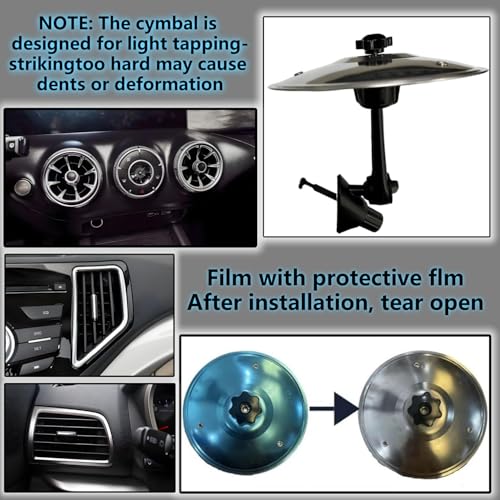 Car Crash Cymbal， 2025 New Model Car Cymbal Air Vent， Suitable For Car Decoration, Designed For Music Lovers, Make Your Driving More Interesting， And Applicable To Various Car Models （Silver）