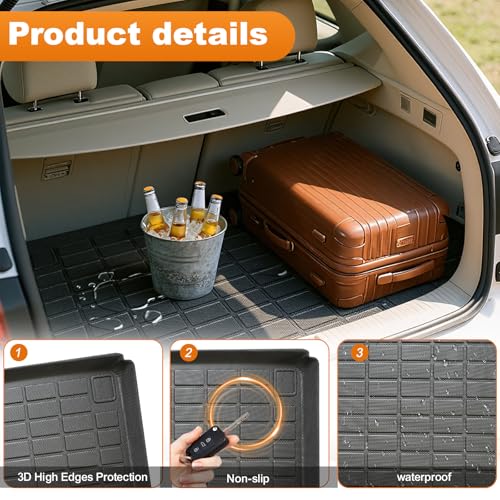 Trunk Liner for 2018-2024 Nissan Kicks 3D Custom Fit All-Weather TPE Material Waterproof Car Cargo Liner Mat, Black - color: 2018-2024 Nissan KICKS