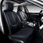 Coverado Front Seat Covers, Car Seat Covers Front Seats, Nappa Leather Seat Covers for Cars, Waterproof Seat Covers with Lumbar Support Universal Fit for Most Cars SUV Trucks (Front, Black)