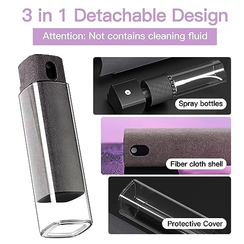CUIUD Touchscreen Screen Cleaner Kit 2 Pcs, Phone, Tablet and Car Screen Cleaner, Two in One Spray and Microfiber Cloth(Grey&Pink) - color: Pink+Grey