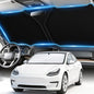 SINGARO Car Windshield Sun Shade, Foldable Reflective Sun Shade for Car Windshield, Compatible with Tesla Model Y Model 3 2016~2025 - size: Tesla Model Y