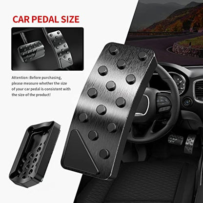 Aluminum Alloy Pedal Cover for Jeep Grand Cherokee 2011-2024 2025 Dodge Durango 2011-2024 2025 No Drilling Aluminum Brake and Accelerator Pedal Covers 2PCS(Black) - color: Black
