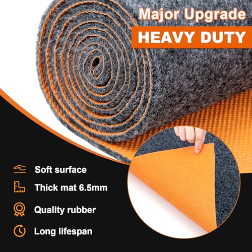 17 * 7.4 Ft Heavy Duty Oil Spill Mat, 6.5mm Thickened Extra Large Garage Floor Mat for Under Car, 1/4" Waterproof Rubber Backing Absorbs Oil Quickly, Washable, Reusable, Durable, Non-Slip - size: 7'2" x 17'