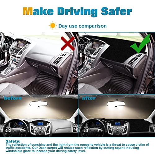 x xotic tech Center Console Dashboard Mat Pre-Cut Non-Slip Sunshield Sun Glare Protector Dash Carpet Pad Black Cover Compatible with Ford Focus 2012-2018 - color: Compatible with Focus 2012-2018