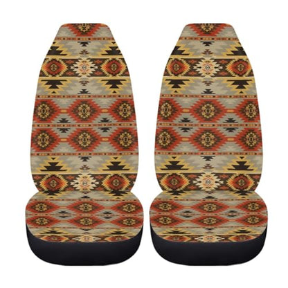 Pehede Car Seat Cover Tribal Abstract Geometric Ethnic Pattern Front for Cars, Easy to Install Cover Set, Accessories Auto Trucks Van SUV,2 Packs - color: Multi36