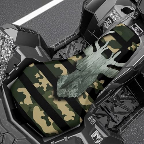 Camo Flag ATV Seat Covers Four-Wheeler Seat Cover Waterproof Polyester, Universal Fit for Most ATV Soft Anti-Slip Breathable Padded Protector Powersports Seat Covers