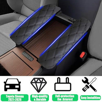 Armrest Cover for Toyota Sienna 2021 2022 2023 2024 2025 2026 Leather Center Console Side Covers [Not for Cool Box], Scratch-Resistant & Stylish for Toyota Sienna Interior Accessories - size: 2) 21-26 |Sienna| Armrest Side Cover,Thin Size