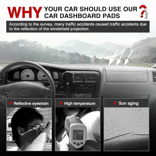 Autorder Gray Dashboard Cover Mat for Toyota Tacoma 1998-2004 Accessories Dash Cover Upgrade Polyester Dash Mat Sunshade Glare UV Rays Protector - size: Gray 1998-2004 Toyota Tacoma
