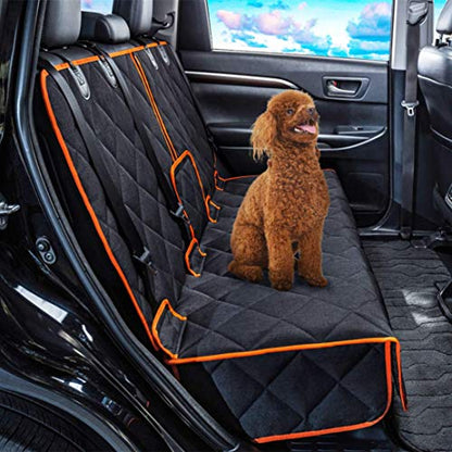 Car Seat Protector, 52” x 50“ for for Familay Car & Regular SUVs, 600D Heavy Duty Car Seat Cover Waterproof Dog Car Seat Cover for Back Seat, Scratch Proof Nonslip Seat Cover for Dogs in Car