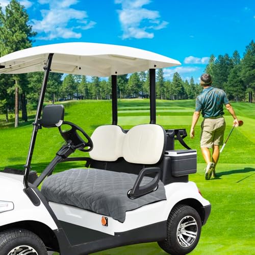 Golf Cart Seat Covers, Thickened Short Plush Seat Towel Blanket with Non-Slip Backing, Soft & Heavy Duty, Fits Most 2 & 4 Passenger EZGO Yamaha Club Car, 51"x30.5", Light Gray - color: Light Gray