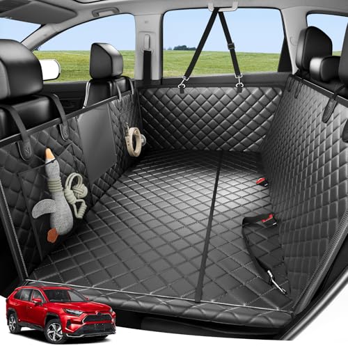 Zanch Heavy-Duty Dog Car Seat Cover, Flat Solid Back Seat Extender for Multi Large Dogs, Hard Bottom Supports 450 lb, Waterproof Scratchproof Hammock Protector, Standard for Cars, SUV, Trucks, Black