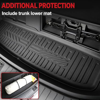 GALVAGNIATE Floor Mats for Hyundai Palisade 2020-2025, All Weather Floor Mats Trunk Cargo Liner with Backrest Protectors Accessories, Full Coverage Set (Fit 7/8 Seats) - size: For Hyundai Palisade | 2020-2025