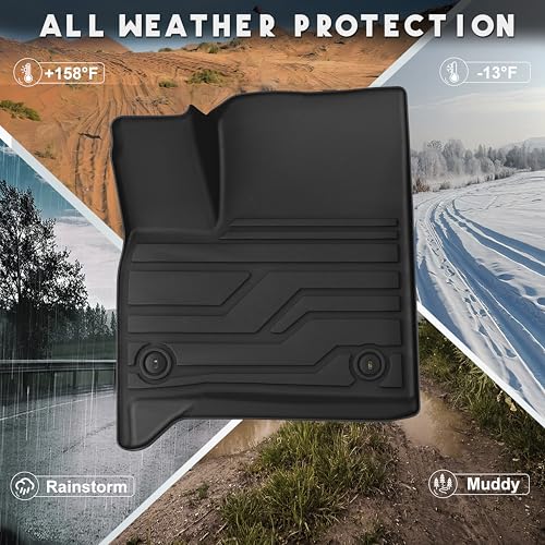 KARPAL Floor Mats for 2024 2025 2026 Chevy Traverse 7 Seats & 2025 2026 Buick Enclave 7 Seats Captain Chairs, All-Weather TPE Custom Fit Floor Liners Car Accessories - style: 2024-2026 | For Chevy Traverse | Full Set
