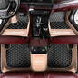 Custom Personalized Floor Mats - Luxury Full Coverage All Weather Mats, Anti-Slip Leather Set, Fits 98% of Cars, Trucks & SUVs (Beige with Black) - color: Beige with Black