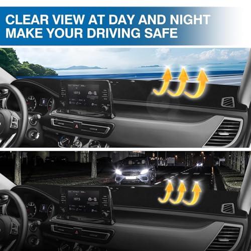 KUST Black Dash Cover for Kia Seltos 2021 2022 2023 (LX, S, S Turbo, EX, SX Turbo) Polyester Dashboard Cover Non-Slip Interior Accessories for Seltos Black (NOT fits for Seltos 2024 2025) - size: Seltos 21-23(black)
