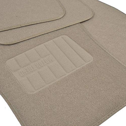 BDK Beige Heavy Duty Front & Rear Carpet Floor Mats Universal Liners for Car SUV Van & Truck, All Weather Protection with Anti-Slip Nibs, Fit Contours of Most Vehicles, MT-300-MB_carpvar