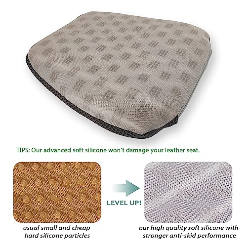 AEROiVi 17.7" L × 16.9" W × 3" H,Car Booster Seat Cushion Raise The Height for Short People Driving, Breathable 3D Air Mesh, 3 Inch Booster Seat, Non-Slip Bottom, Car Seat Pad with Truck,Cars,SUVs - size: 3 inch thick