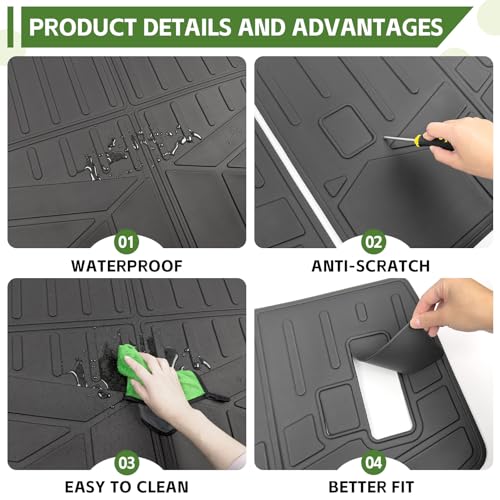 Cargo Liners for 2025 2026 Toyota 4Runner 5 Seats Gas, Trunk Mat with Seat Back Cover All Weather Rear Cargo Mat Backrest Protector Accessories (Not for Hybrid EV&i-Force MAX) - size: 5Seats-Trunk+Seatback Mats