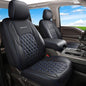 Huidasource Truck Seat Covers Fit for Chevy Silverado GMC Sierra 1500 2007-2013 & 2019-2025, 2500HD 3500HD 2020-2025 Crew Double Extended Cab Pickup Leather Car Seat Cover (Full Set/Black&Blue) - color: Black&Blue, size: Full Set 2007-2013&2019-2025 (Flat