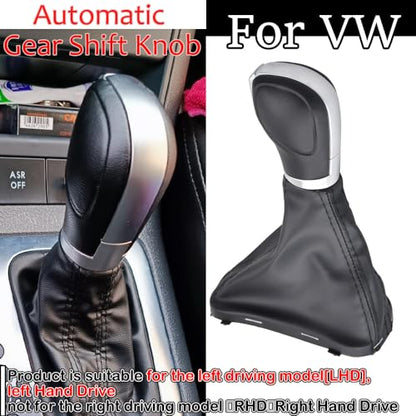 Automatic Shift Lever Gear Shift Knob Gaiter Boot Leather Cover Gear Shift Knob Shifter with Black Leather Gaiter Accessories Replacement Set for Golf 6 Golf 7 Jetta MK6 MK7 Tiguan 5N Sharan 7N
