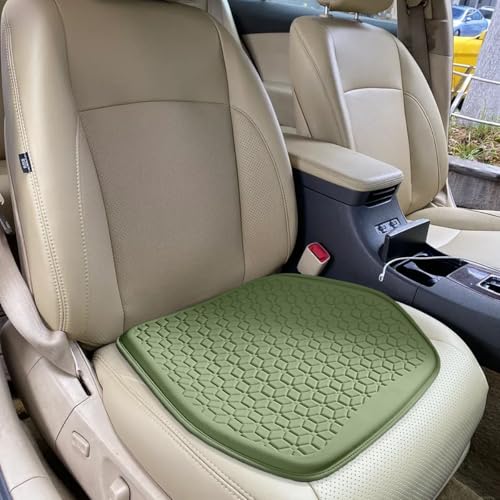 Gel Car Seat Cushion, Soft Cooling Honeycomb Non-Slip Vehicle Seat Bottom Mat for Long Sitting, Breathable Automotive Interior Chair Pad to Reduce Sweat, Universal for Truck SUV RV (Green) - color: Green
