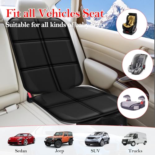 Car Seat Protector for Child Car Seat, Durable 600D Fabric Waterproof Car Seat Cover with Thick Pad Non-Slip Backing，No Imprints (Thicker Black-2pc) - color: Thicker Black-2pc
